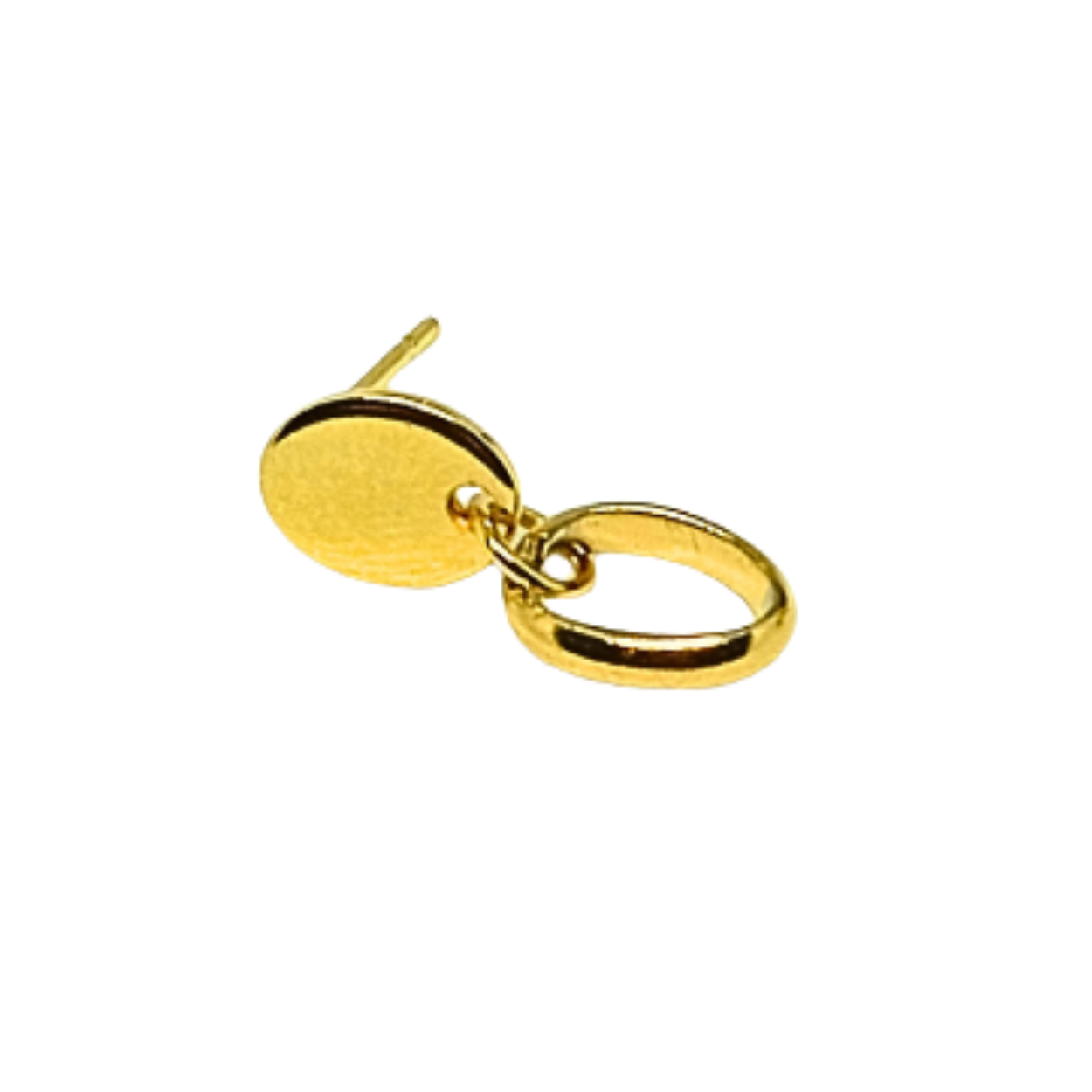 EARRINGS MINIMAL. Gold, stainless steel, minimalist, oval, small. Women. Handmade in Denmark