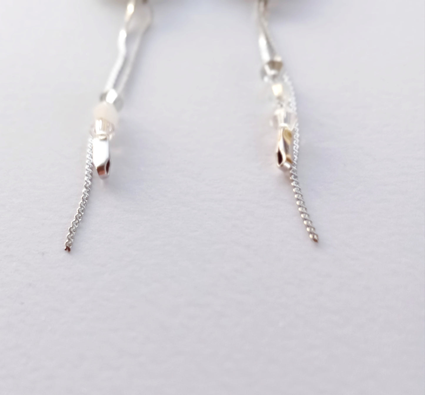 EARRINGS CRYSTAL. Silver, surgical stainless steel, 316 stainless steel, hypoallergenic, beads, crystal. Women. Handmade
