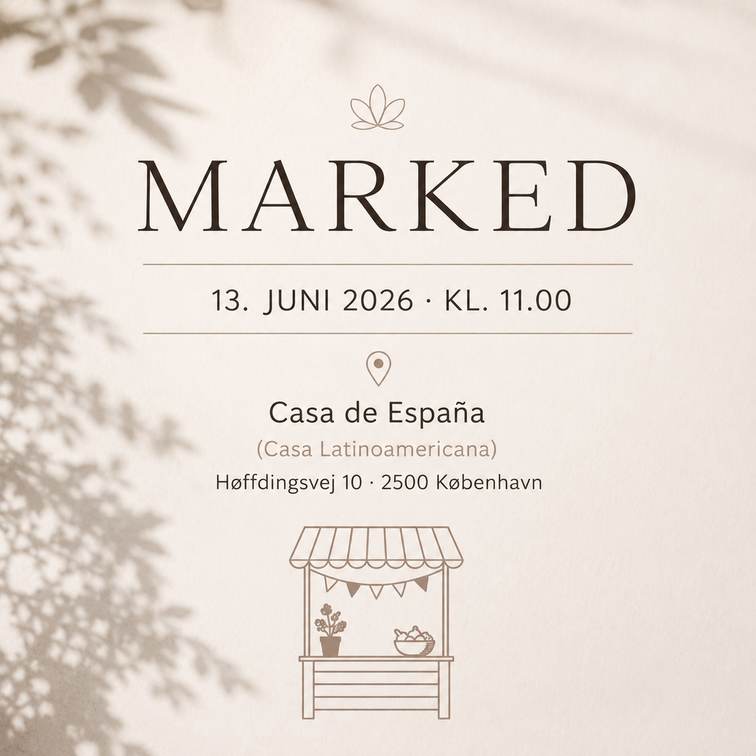 Kommende event - Lørdag den 13. juni 2026