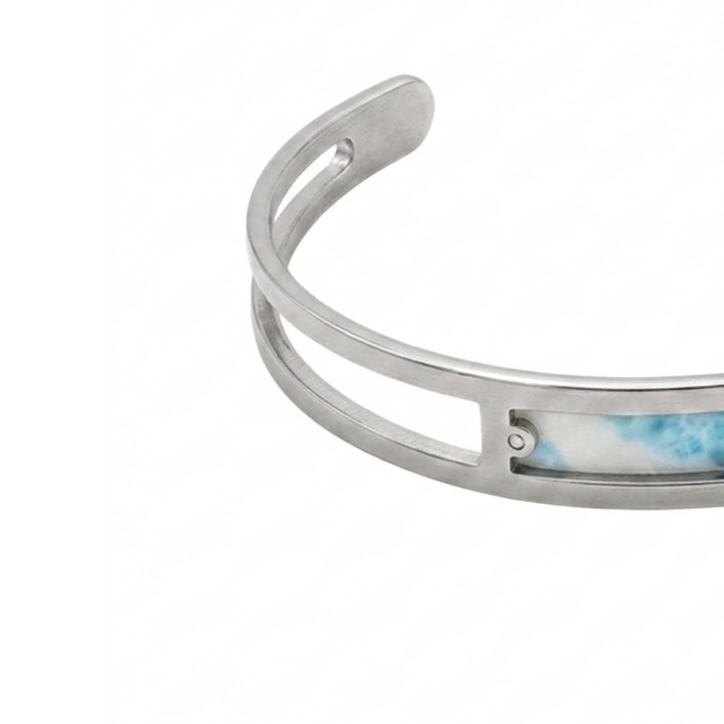 Armbånd RÁN – Sølv & blå | Rustfrit stål | Minimalistisk håndlavet design