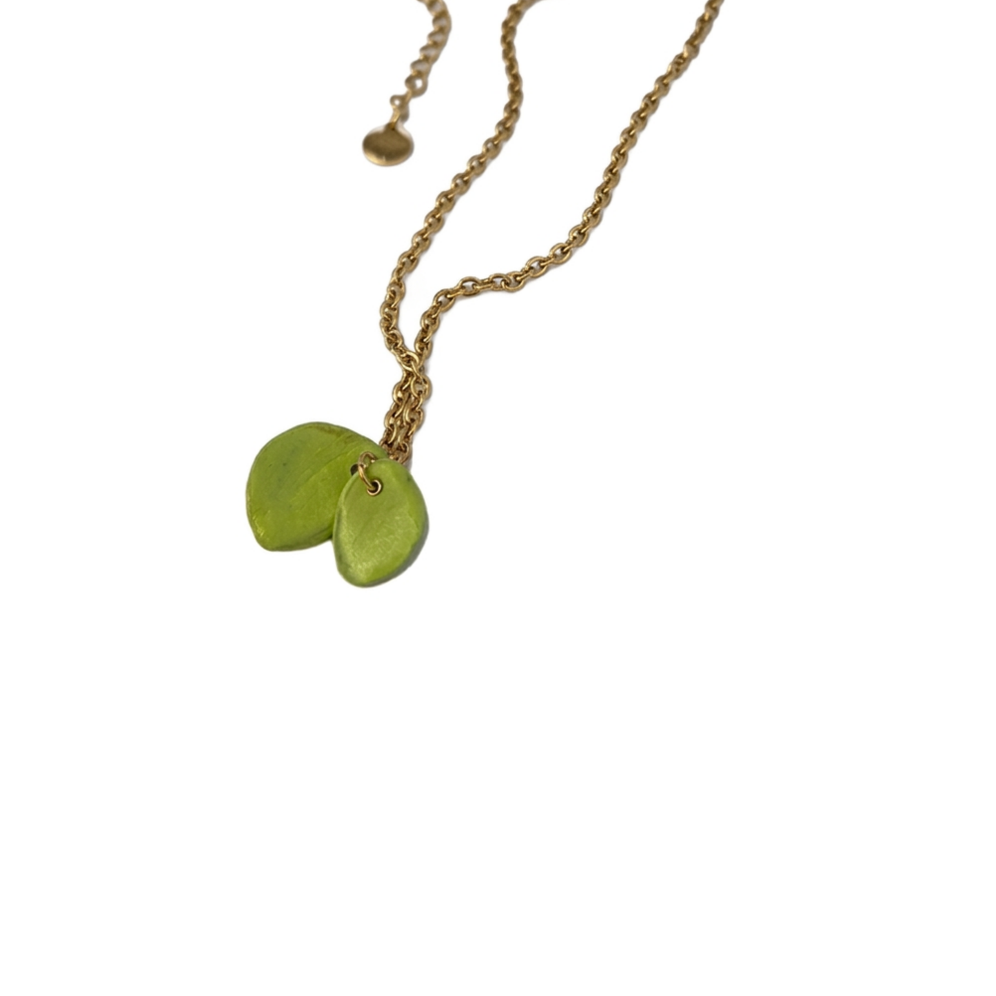Halskæde SANNA – Guld & grøn | Rustfrit stål | Minimalistisk håndlavet design