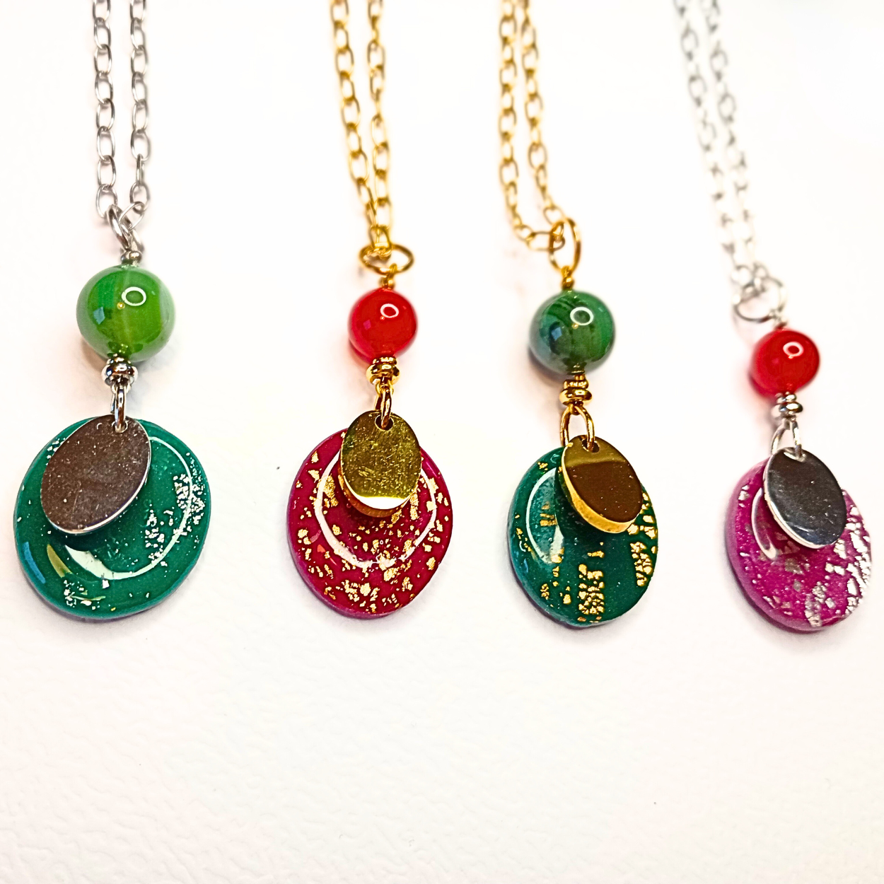 Necklace SKADI – Gold & silver | Stainless steel | Handmade with natural stone